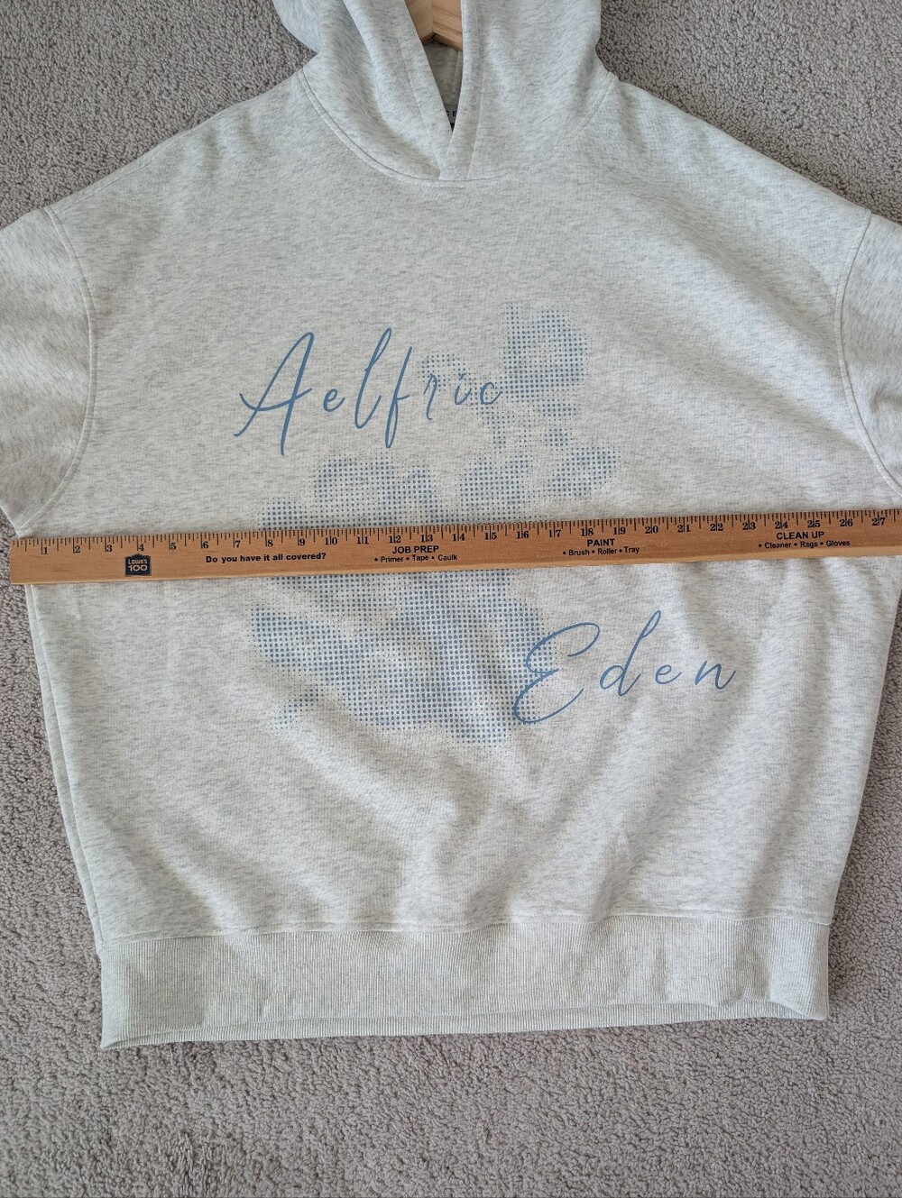 Aelfric Eden Oversized Hoodie Blurring Flower Print Size XL Gray Blue - Picture 11 of 12